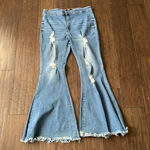 Distressed bell bottoms